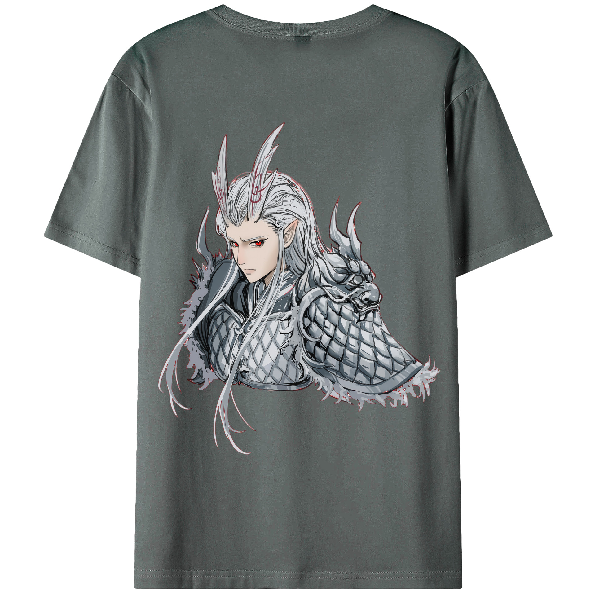 （画像用） Ne Zha 2 ナタ 魔童の大暴れ 綿100％ メンズ半袖Tシャツ（バックプリント） 通気性